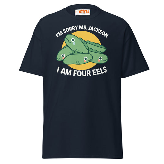 I Am Four Eels T-Shirt – Funny Ms. Jackson Pun Tee - Navy - T-Shirts Online