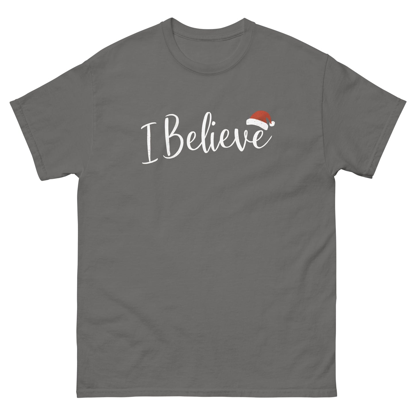 I Believe | Christmas T-Shirt - Charcoal - T-Shirts Online
