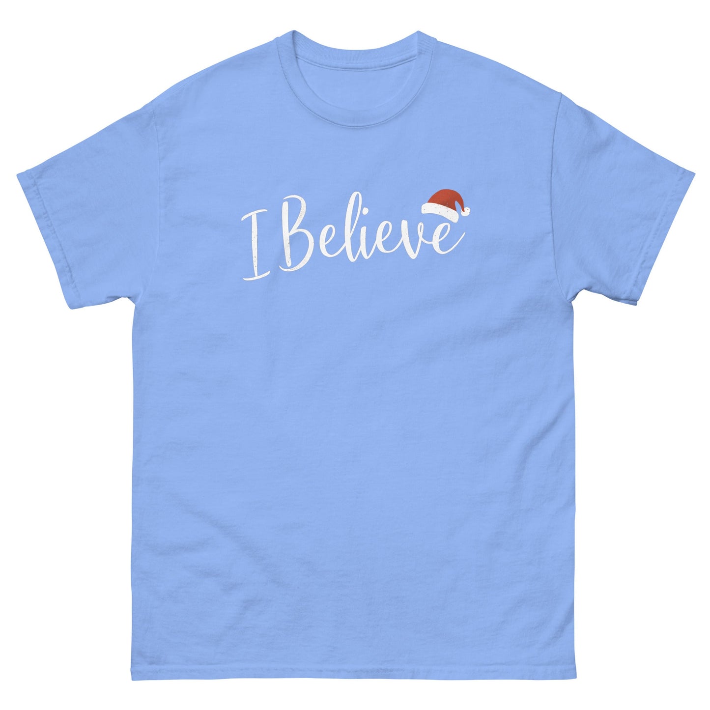 I Believe | Christmas T-Shirt - Carolina Blue - T-Shirts Online