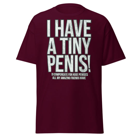 I Have A Tiny Penis T-Shirt – Funny Self - Deprecating - Maroon - T-Shirts Online