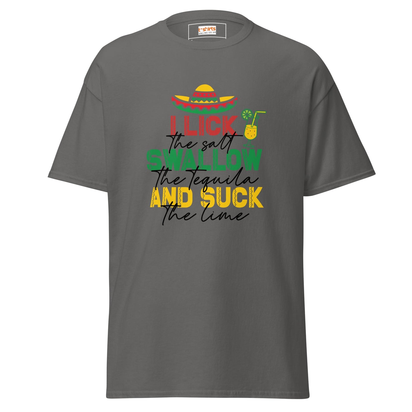 I Lick, Swallow and Suck | Cheeky Adult T-Shirt - Charcoal - T-Shirts Online