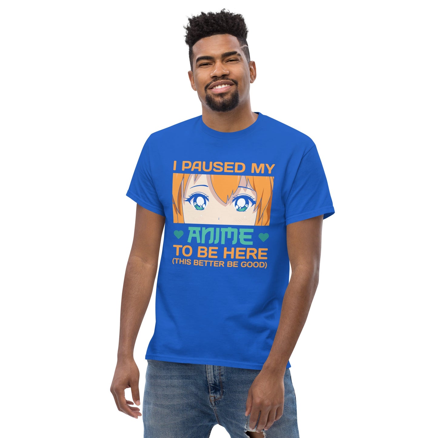 I Paused my Anime | Anime T-Shirt - Black - T-Shirts Online