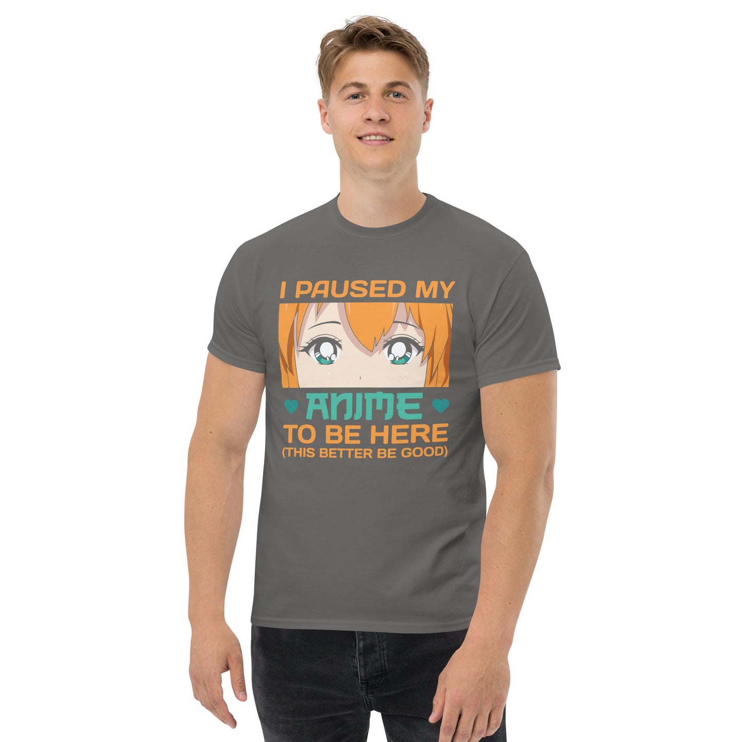 I Paused my Anime | Anime T-Shirt - Black - T-Shirts Online