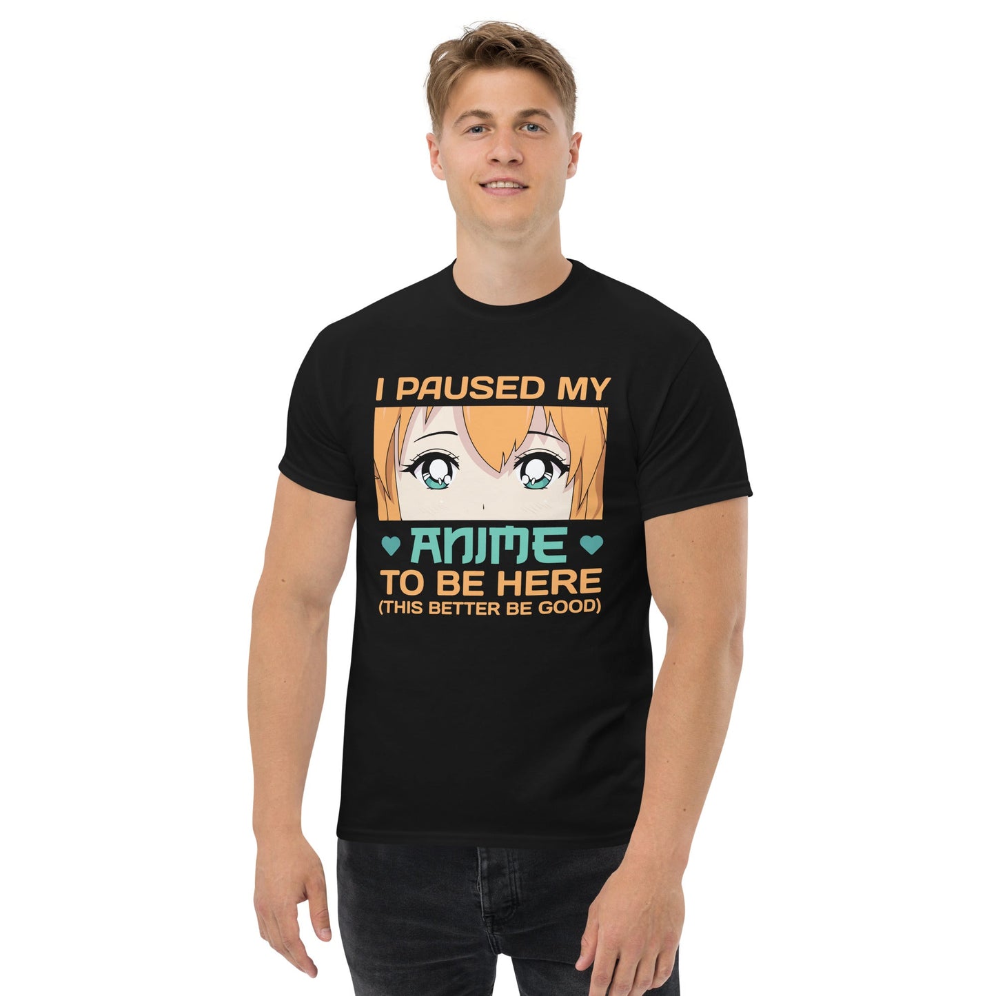 I Paused my Anime | Anime T-Shirt - Black - T-Shirts Online