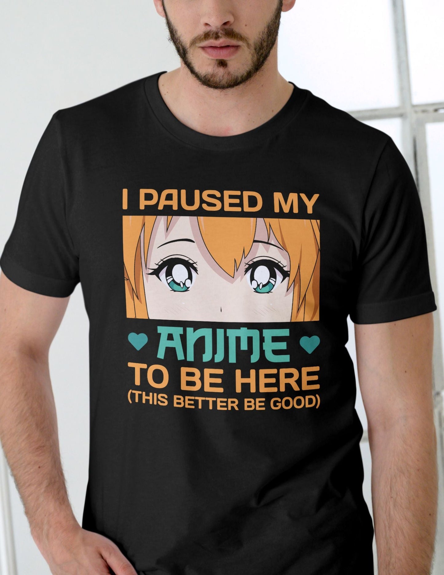 I Paused my Anime | Anime T-Shirt - Black - T-Shirts Online