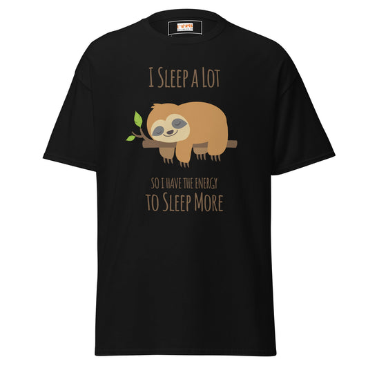I Sleep a Lot T-Shirt | Sloth Tee - Black - T-Shirts Online