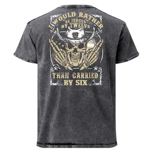 I Would Rather T-Shirt | Men's Denim Army Style Tee - Black - T-Shirts Online