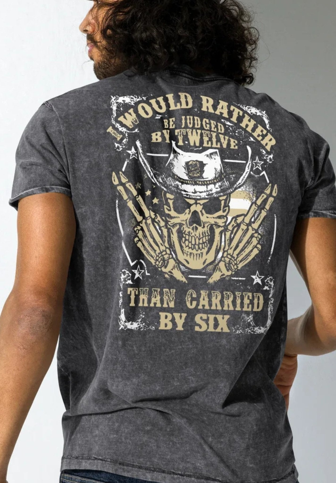 I Would Rather T-Shirt | Men's Denim Army Style Tee - Black - T-Shirts Online