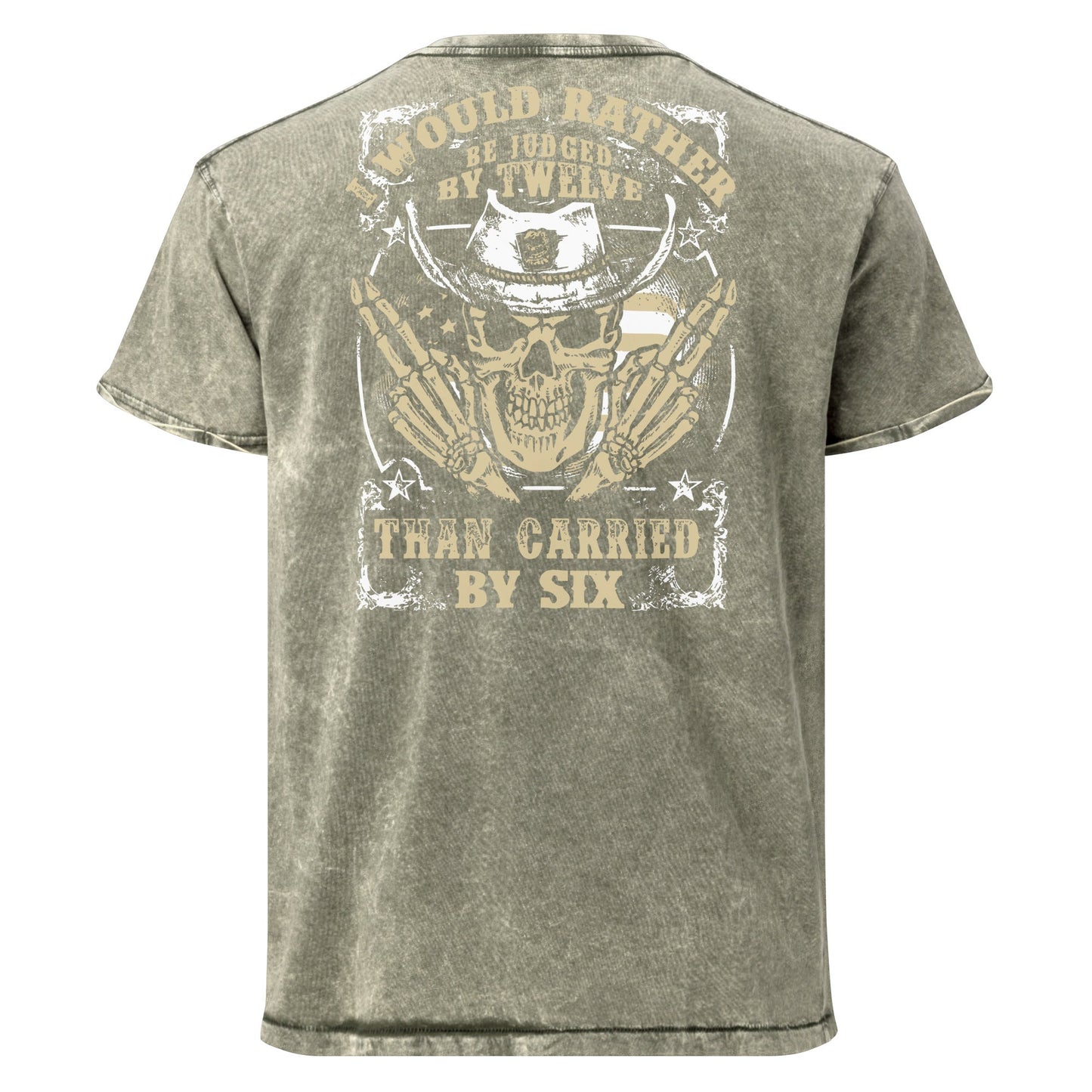 I Would Rather T-Shirt | Men's Denim Army Style Tee - Dark Army Green - T-Shirts Online