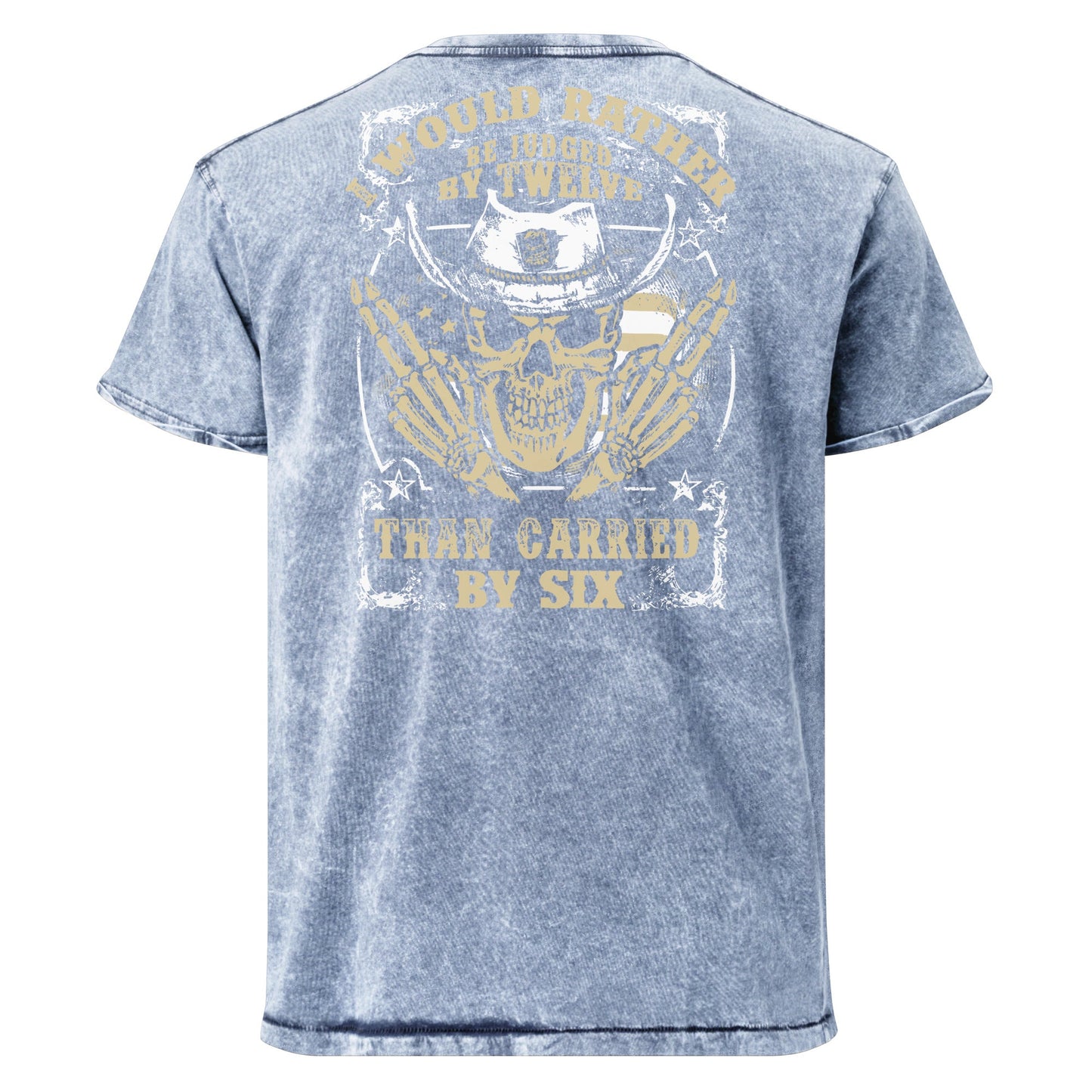 I Would Rather T-Shirt | Men's Denim Army Style Tee - Denim Blue - T-Shirts Online