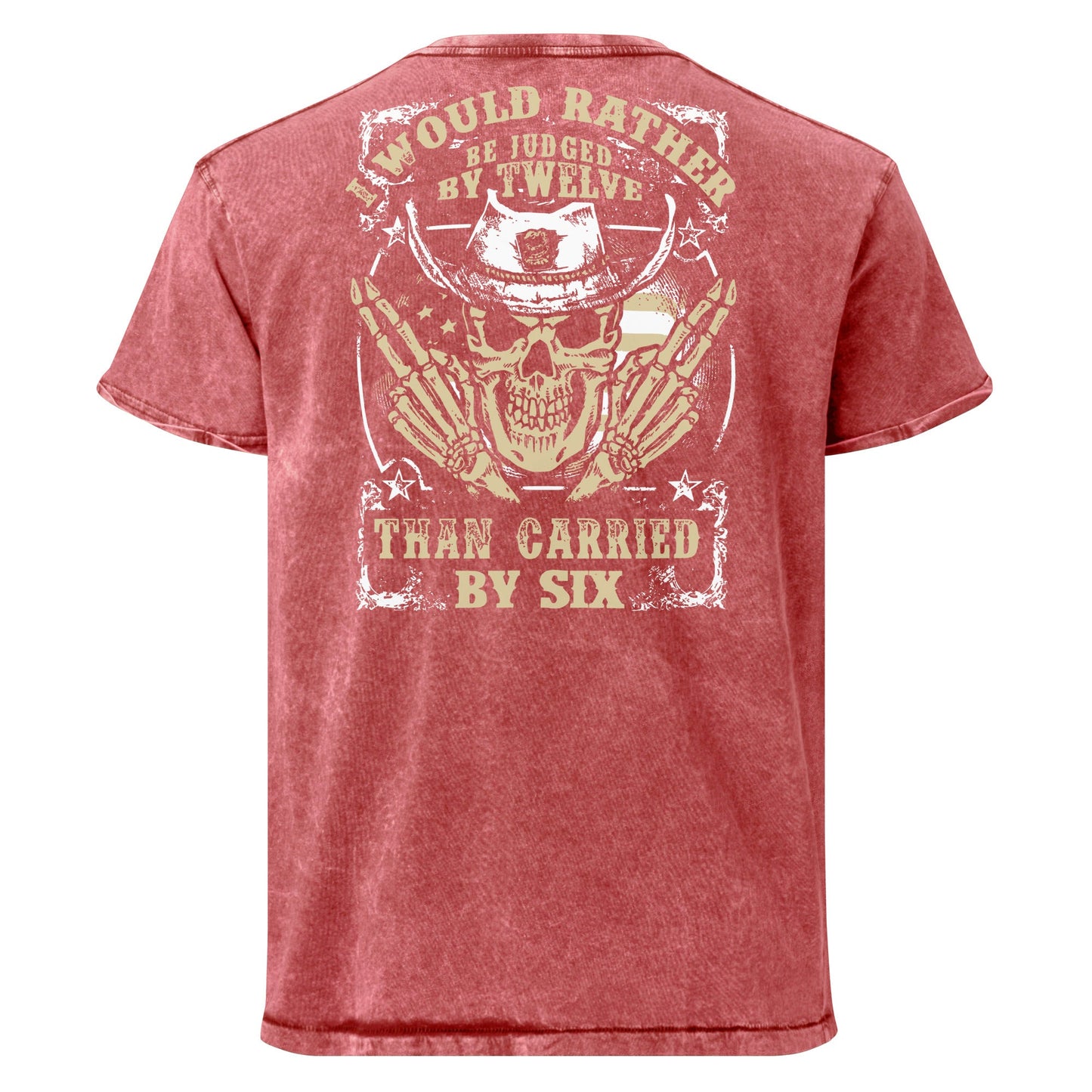 I Would Rather T-Shirt | Men's Denim Army Style Tee - Garnet Red - T-Shirts Online