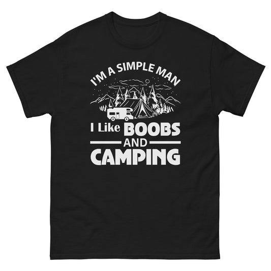 I'm a Simple Man | Funny Camping T-Shirt - Black - T-Shirts Online