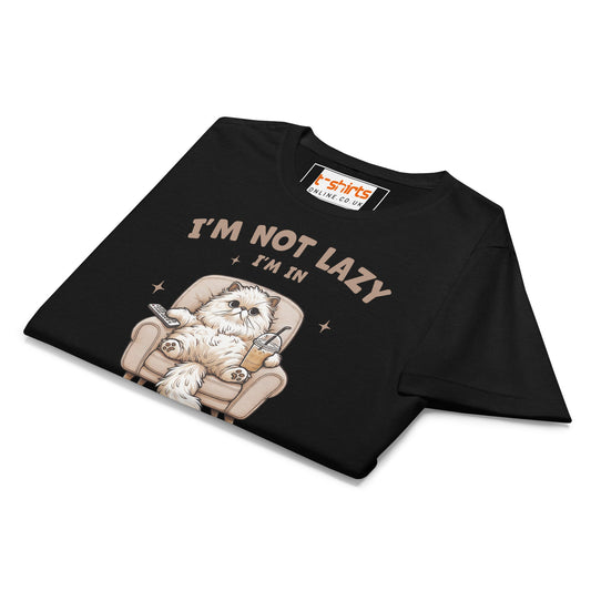 I'm Not Lazy T-Shirt | Women's Soft Semi - Fitted Tee - Black - T-Shirts Online