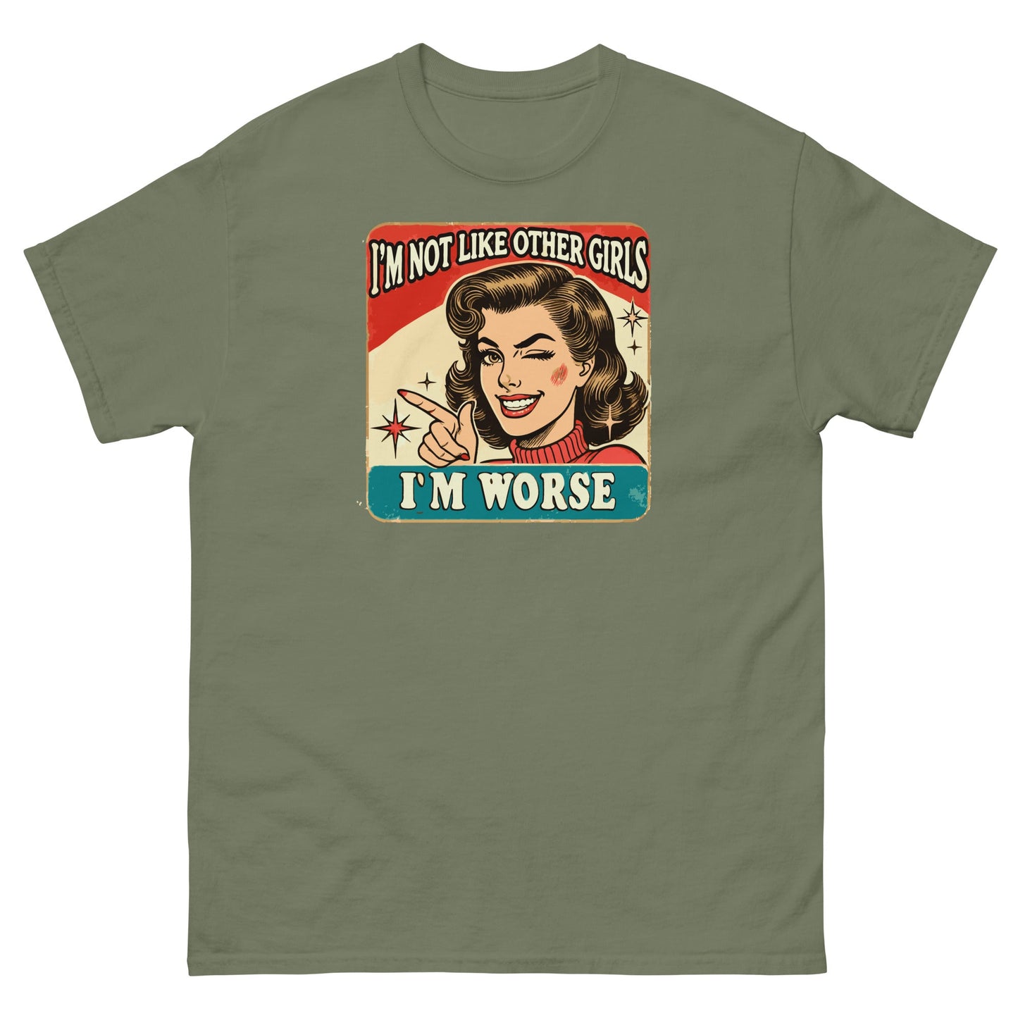 I'm Not Like Other Girls | Retro Women's T-Shirt - Military Green - T-Shirts Online