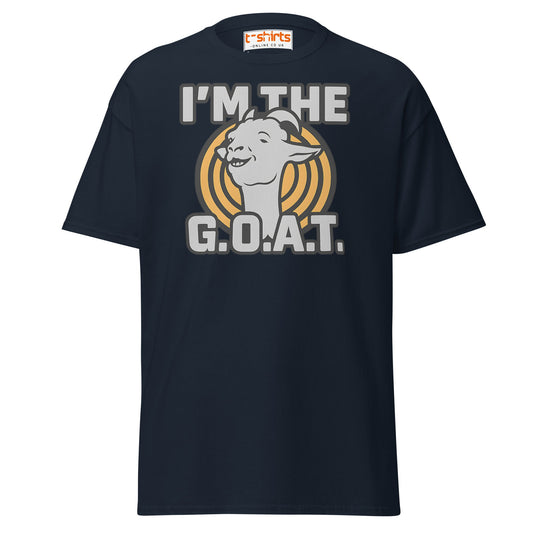 I’m the G.O.A.T. T-Shirt – Funny Graphic Goat Tee - Navy - T-Shirts Online