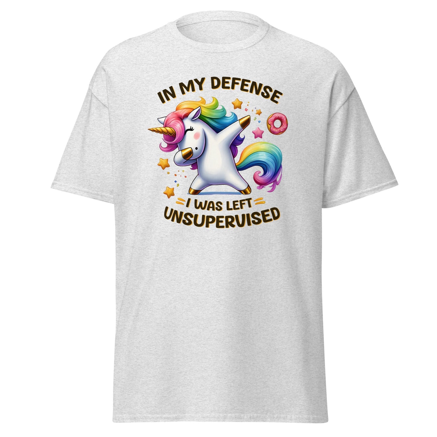 In My Defense | Unicorn T-Shirt - Ash - T-Shirts Online