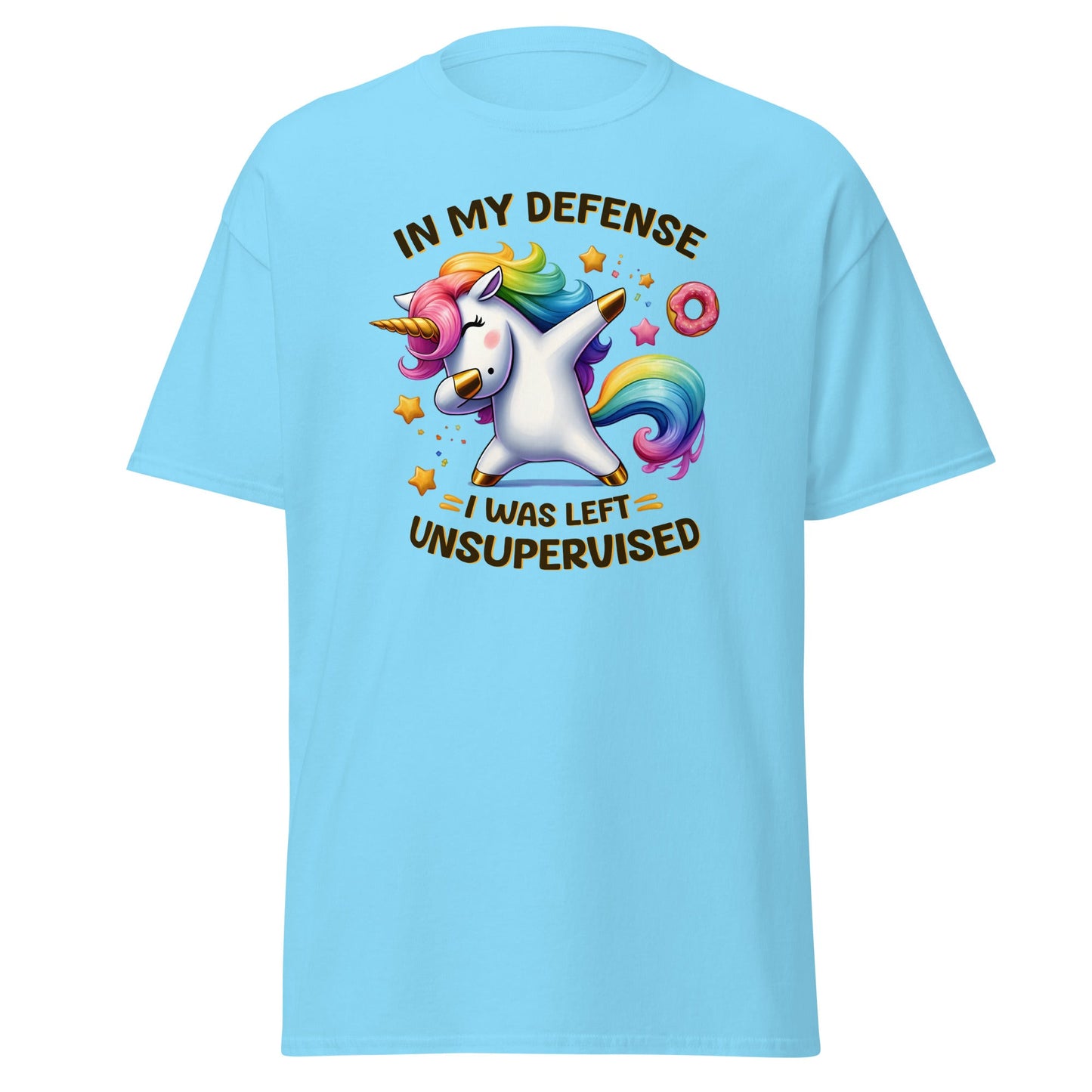 In My Defense | Unicorn T-Shirt - Sky - T-Shirts Online