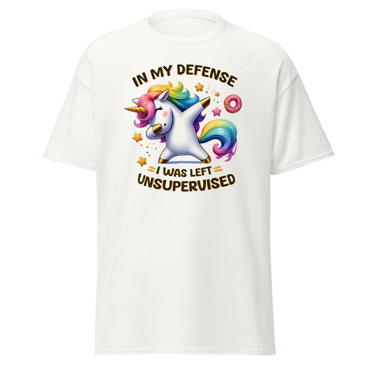 In My Defense | Unicorn T-Shirt - White - T-Shirts Online