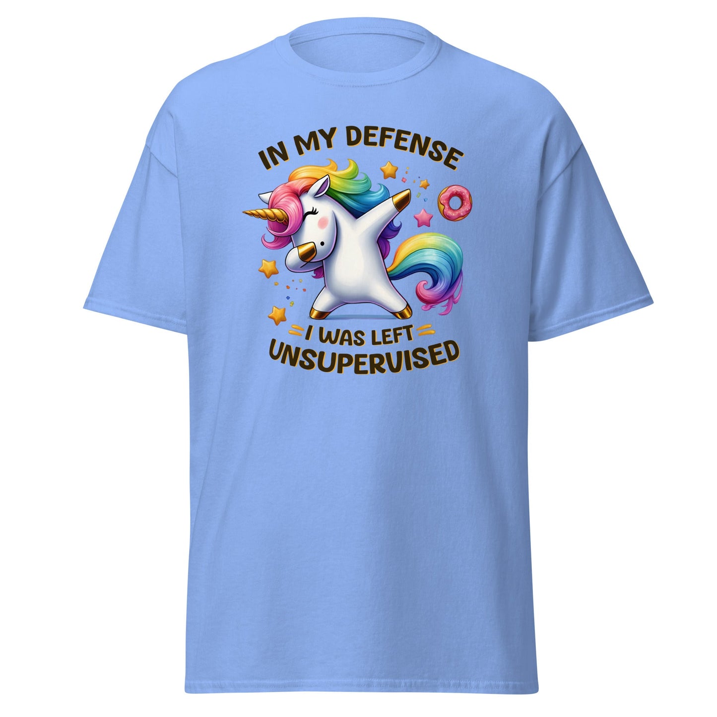 In My Defense | Unicorn T-Shirt - Carolina Blue - T-Shirts Online