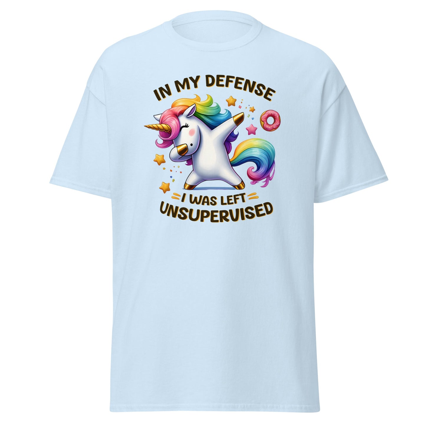 In My Defense | Unicorn T-Shirt - Light Blue - T-Shirts Online