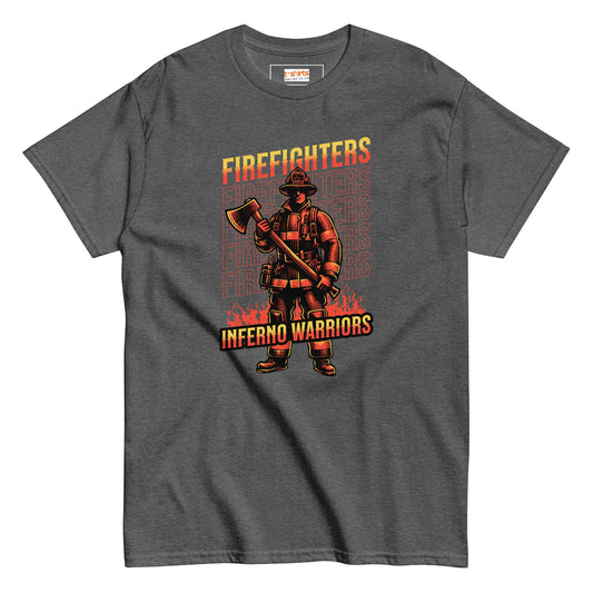 Inferno Warriors T-Shirt | Fireman Tee - Dark Heather - T-Shirts Online