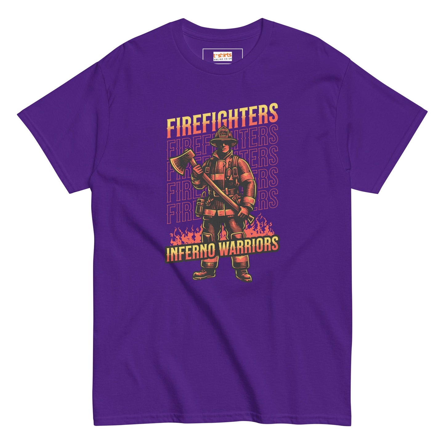 Inferno Warriors T-Shirt | Fireman Tee - Purple - T-Shirts Online