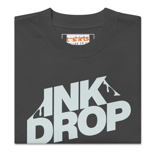 Ink Drop T-Shirt | Oversized Urban Faded Tee - Faded Black - T-Shirts Online