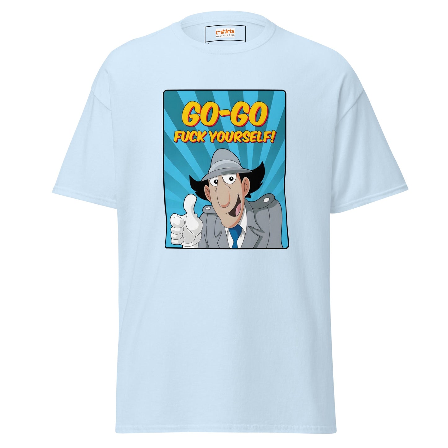 Inspector Gadget | Go Go f#ck Yourself T-Shirt - Light Blue - T-Shirts Online