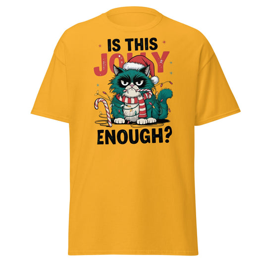 Is This Jolly Enough Grumpy Cat Christmas T-Shirt - Gold - T-Shirts Online