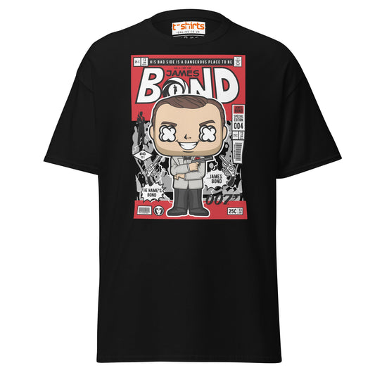 James Bond Funko Style Comic T-Shirt - Black - T-Shirts Online