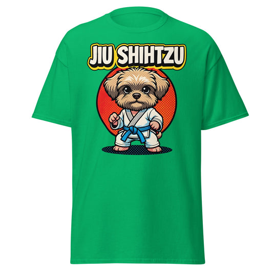 Jiu Shihtzu T-Shirt Funny BJJ Shih Tzu Dog Martial Arts Tee - Irish Green - T-Shirts Online
