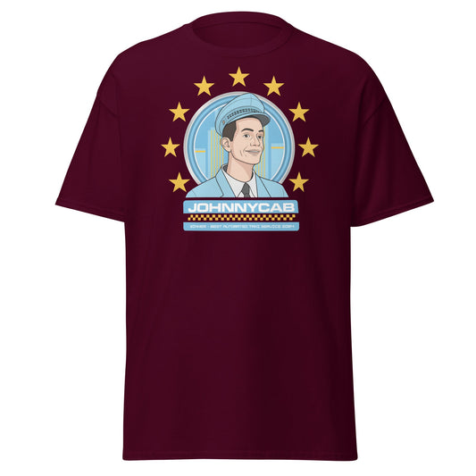 Johnnycab T-Shirt - Total Recall Automated Taxi Parody - Maroon - T-Shirts Online