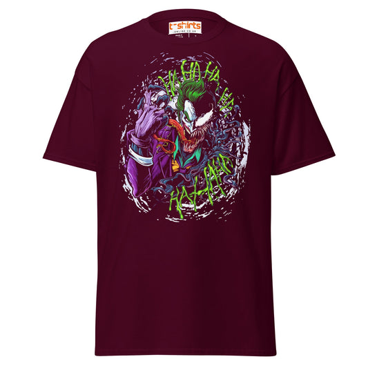 Joker Symbiote T-Shirt – Villain Fusion Parody Tee - Maroon - T-Shirts Online