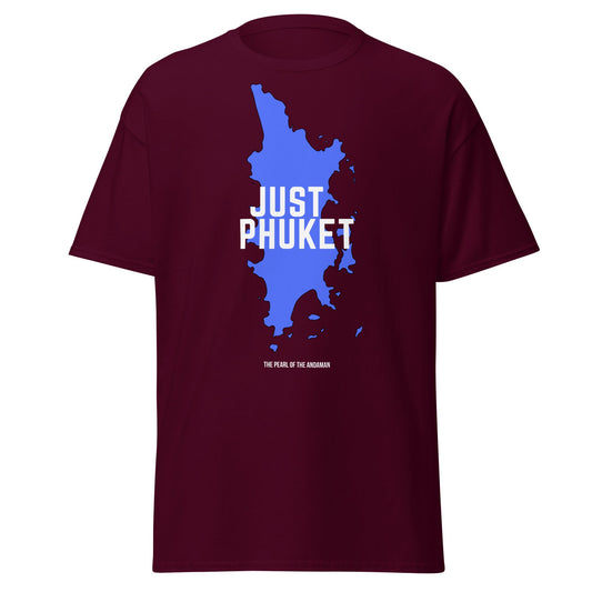 Just Phuket T-Shirt - Pearl of the Andaman Thailand Tee - Maroon - T-Shirts Online