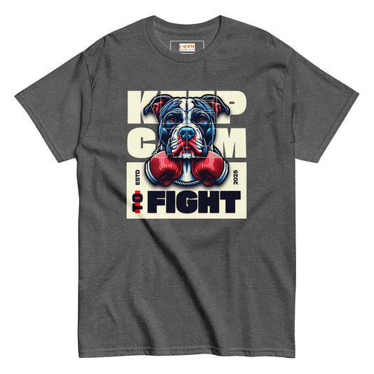 Keep Calm to Fight T-Shirt - Dark Heather - T-Shirts Online