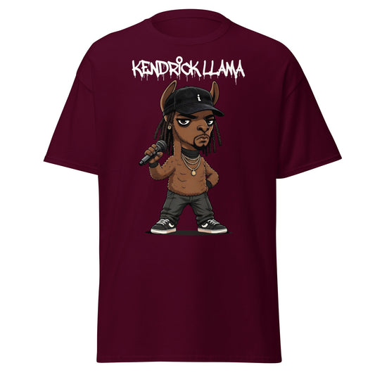 Kendrick Llama Funny Hip Hop Parody T-Shirt - Maroon - T-Shirts Online