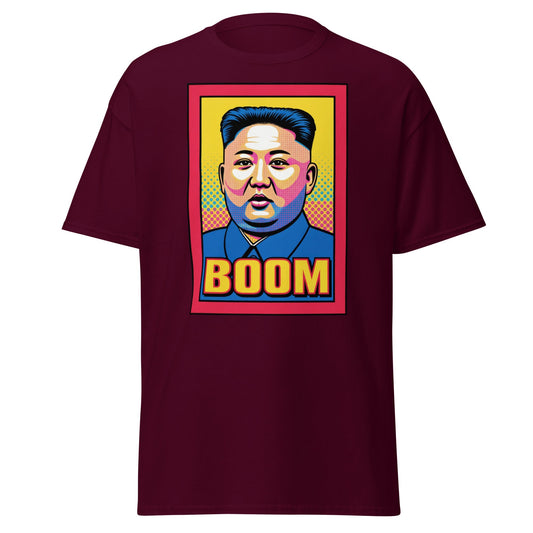 Kim Jong Un Boom Pop Art T-Shirt - Maroon - T-Shirts Online