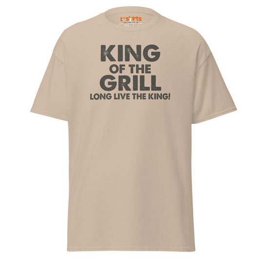 King of the Grill T-Shirt | Funny BBQ Barbecue Tee - Sand - T-Shirts Online