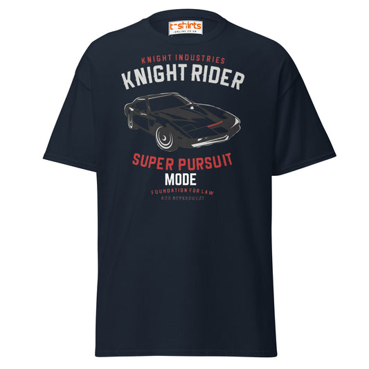 Knight Rider T-Shirt – Super Pursuit Mode Retro Tee - Navy - T-Shirts Online