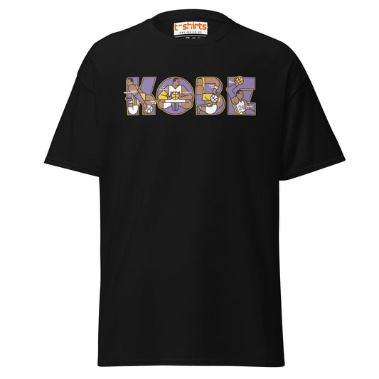 Kobe Tribute T-Shirt | Retro Basketball Art Tee - Black - T-Shirts Online