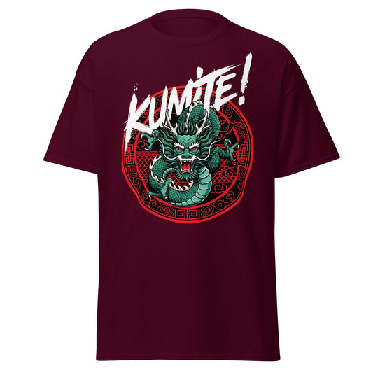 Kumite Dragon T-Shirt - Martial Arts Graphic Tee - Maroon - T-Shirts Online