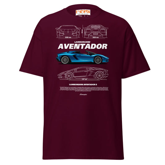 Lamborghini Aventador T-Shirt | Supercar Tee - Maroon - T-Shirts Online