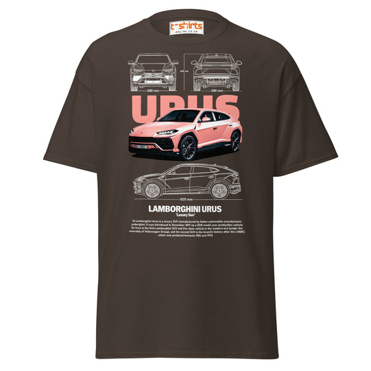 Lamborghini Urus T-Shirt | Luxury SUV Car Tee - Dark Chocolate - T-Shirts Online