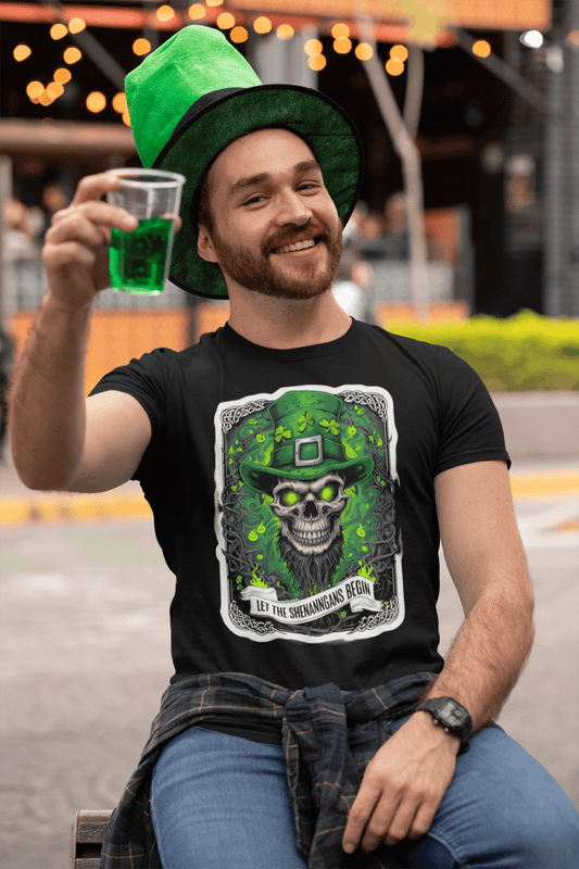 Let the Shenanigans Begin | Paddys Day T-Shirt - Black - T-Shirts Online