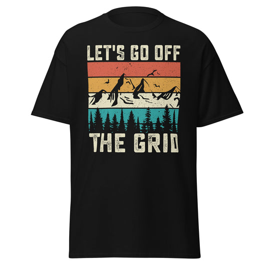 Lets Go Off Grid | Hiking T-Shirt - Black - T-Shirts Online