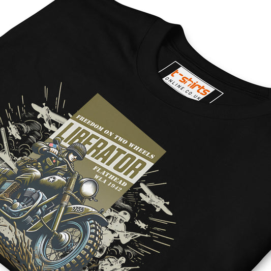 Liberator T-Shirt | Freedom on Two Wheels - Black - T-Shirts Online