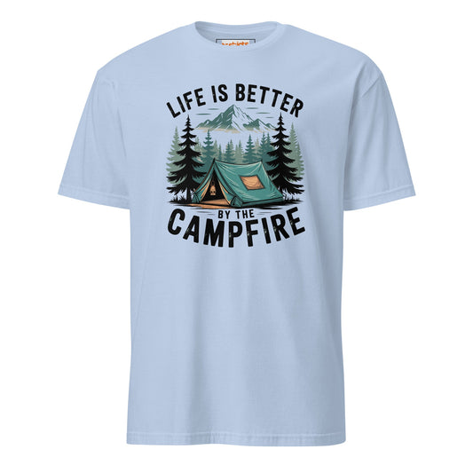 Life is Better by the Campfire T-Shirt - Light Blue - T-Shirts Online