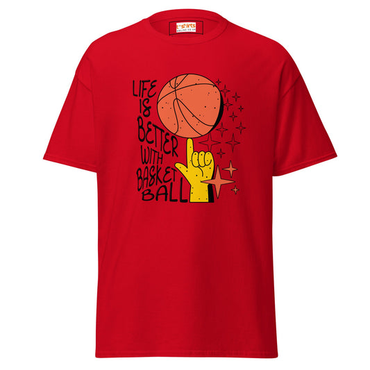 Life is Better with Basketball | Graphic T-Shirt - Red - T-Shirts Online
