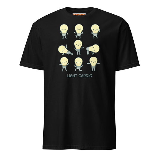 Light Cardio T-Shirt – Funny Lightbulb Pun Tee - Black - T-Shirts Online