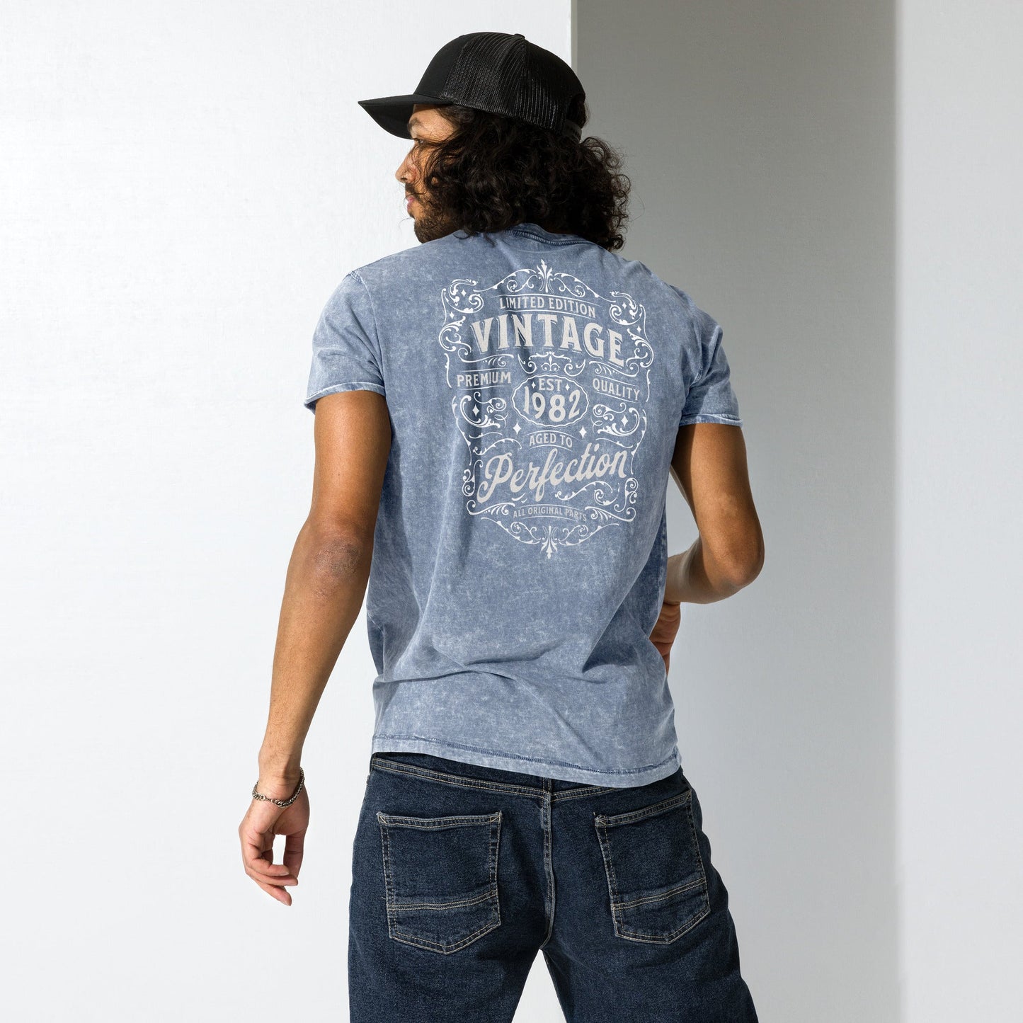 Limited Edition Denim T-Shirt | Men's Vintage Tee copy - Denim Blue - T-Shirts Online